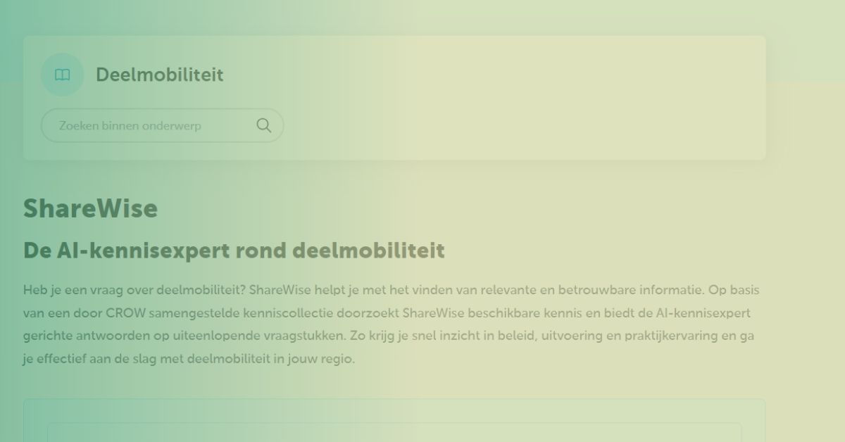 Screenshot van de AI-tool ShareWise
